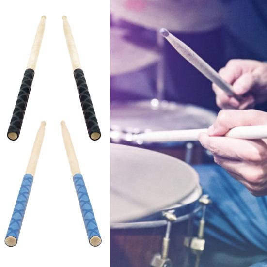 1 Pair Drumstick Cover Frosted Surface Strong Heat Shrinkage Anti-scratch Non-slip X-Texture Pattern Handle Drumsticks Protectors for Performance
