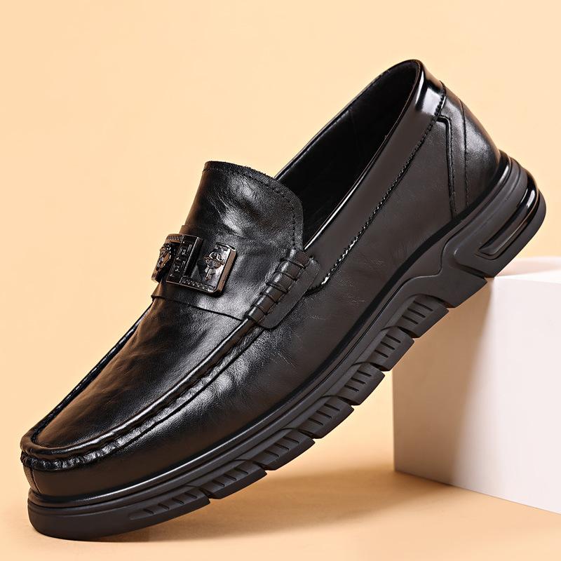 New Men's Casual Leather Shoes, Leather Breathable Doudou Shoes, Men's Single Shoes, Men's Shoes