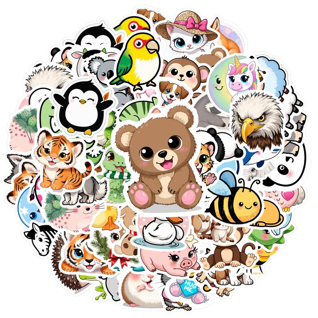 35pcs-70pcs Cute Cute Stickers Cartoon Animal Stickers Stickers For Guitar Laptop Helmet Skateboard DIY Phone