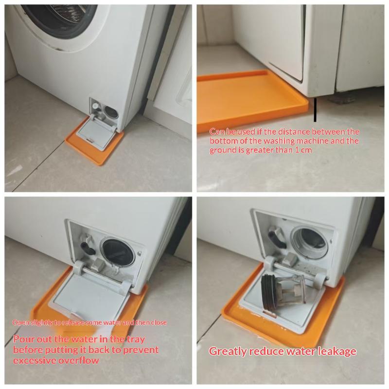 1Pcs Washing Machine Drain Catch Tray Washer Drain Pan Front‑Loading Washing Machine Drain Tray Water Catch Box Leak Proof Pan