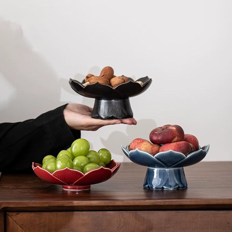 Zen Style Ceramic High-Foot Snack Plate