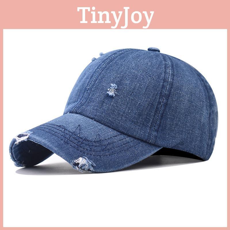 Design Damaged Fashionable Neutral Sunshade Denim Baseball Hat Outdoor For