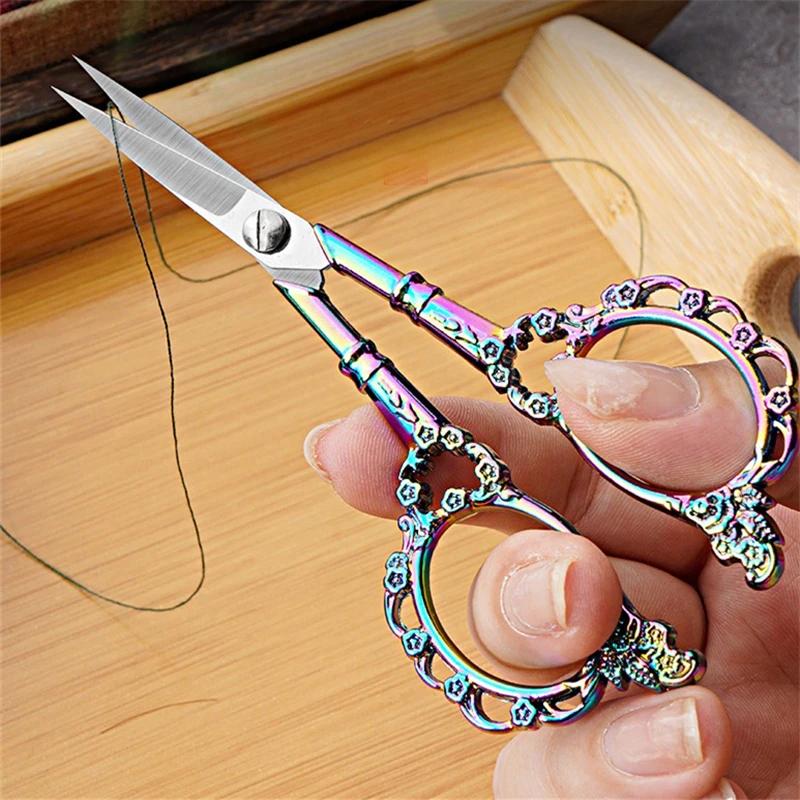 Retro Zakka Stainless Steel Antique Vintage Scissors Sewing Grooming Fishing Thread Cutter Paper Embroidery Cross-Stitch Shears