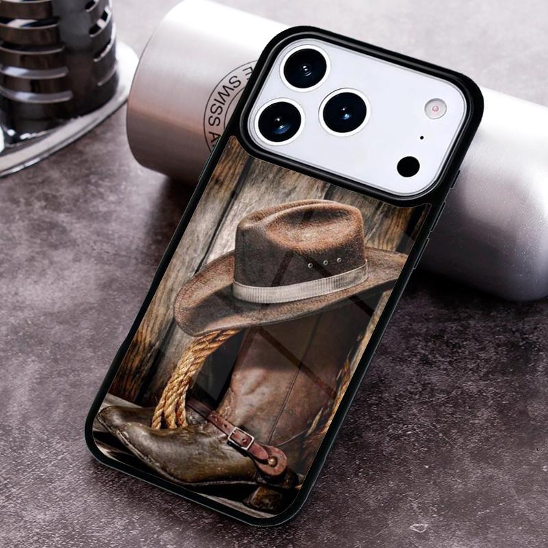 Cowboy Cowgirl Boots Spur Hat Phone Case For iPhone 17 16 15 14 13 12 11 Pro Max Plus 17Air Soft Silicone Cover