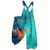 Tuta da donna con spalline retrò, stampa casual, dolce, estiva, alla moda