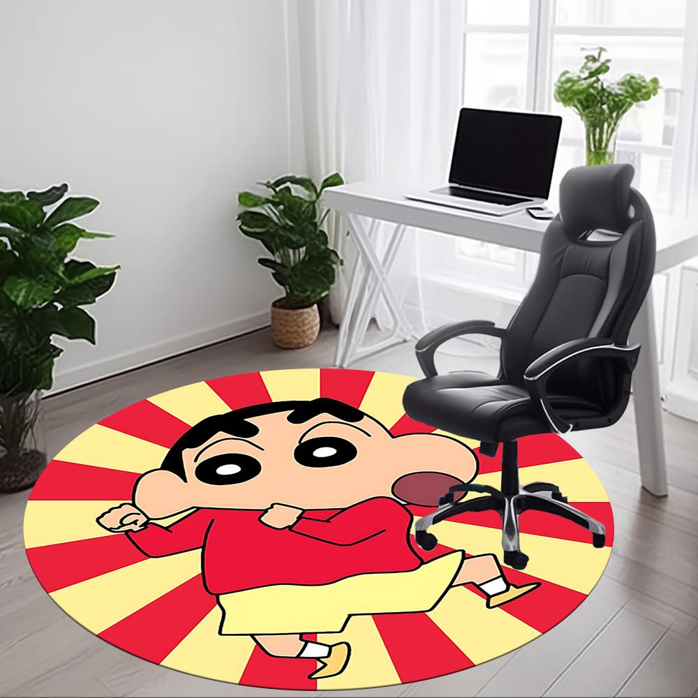 1PC Shin-chan Office Round Rug, Non-slip, Soft and Durable Office Rug for Interior Decoration, Perfect for Office Yy250915096