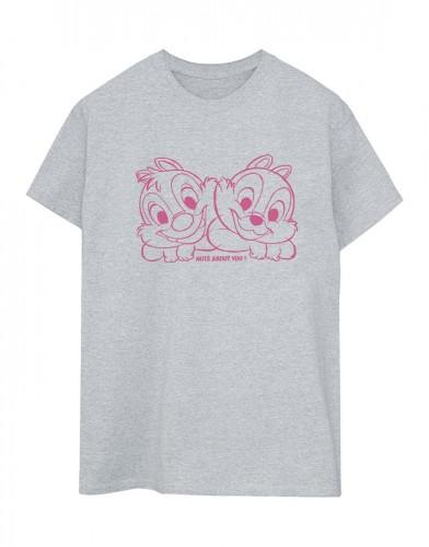 Disney Womens/Ladies Chip ´n´ Dale Nuts About You Cotton Boyfriend T-Shirt