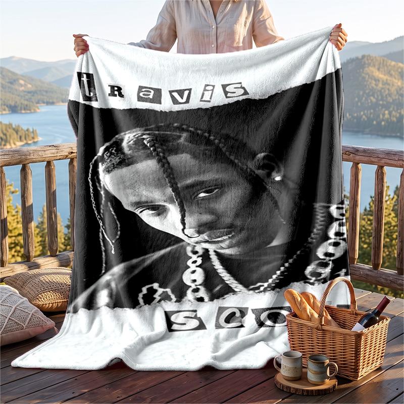 Warm Flannel Throw Blanket,Travis Scott Lightweight Cozy Blanket For Bed Sofa And Daily Use