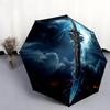 1 PC Automatic Folding Umbrella - Sharp Sword Pattern, Portable & Foldable Design with 8 Ribs, Christmas Birthday Gifts