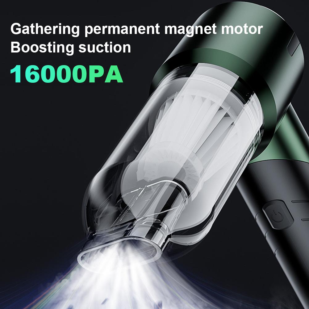 16000Pa Wireless Car Vacuum Cleaner Dual Use USB Rechargeable Mini Vacuum Cleaner 100W Cordless Handheld Vacuum Cleaner 80000RPM