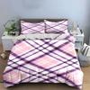 Purple and pink plaid. Bedding sets Duvet cover sets Duvet covers Pillowcases(1 * Duvet Cover 2 * Pillowcases, without duvet insert)