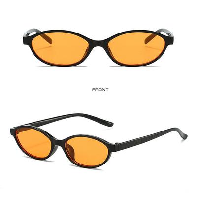Eye Sunglasses Anti-Glare Narrow Frame Sunglasses Retro Oval Sunglasses Uv400 For Punk Fashion Beach Daytime Wear