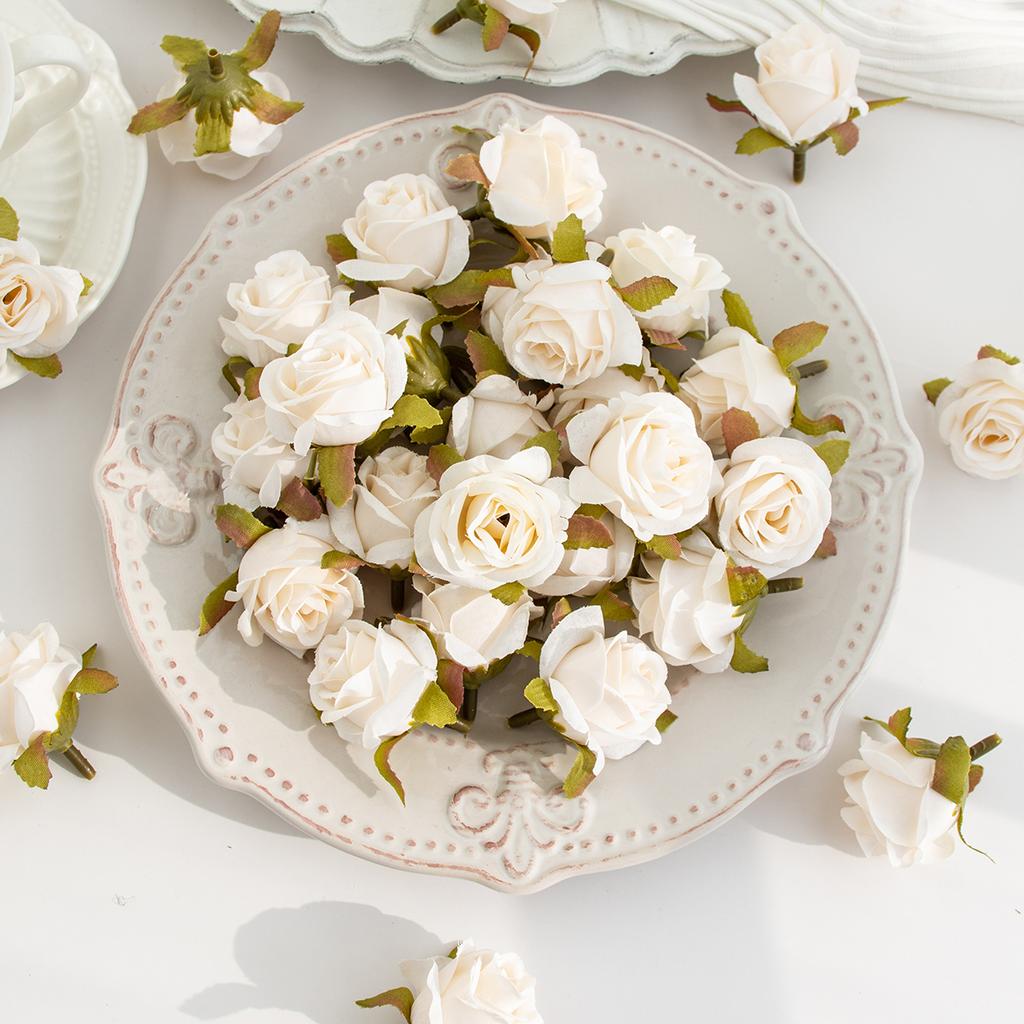 Artificial Flower Silk Rose Head Valentine's Wedding bridal bouquet Decora home Room Outdoor Garden Party DIY Hairpin Gift Box