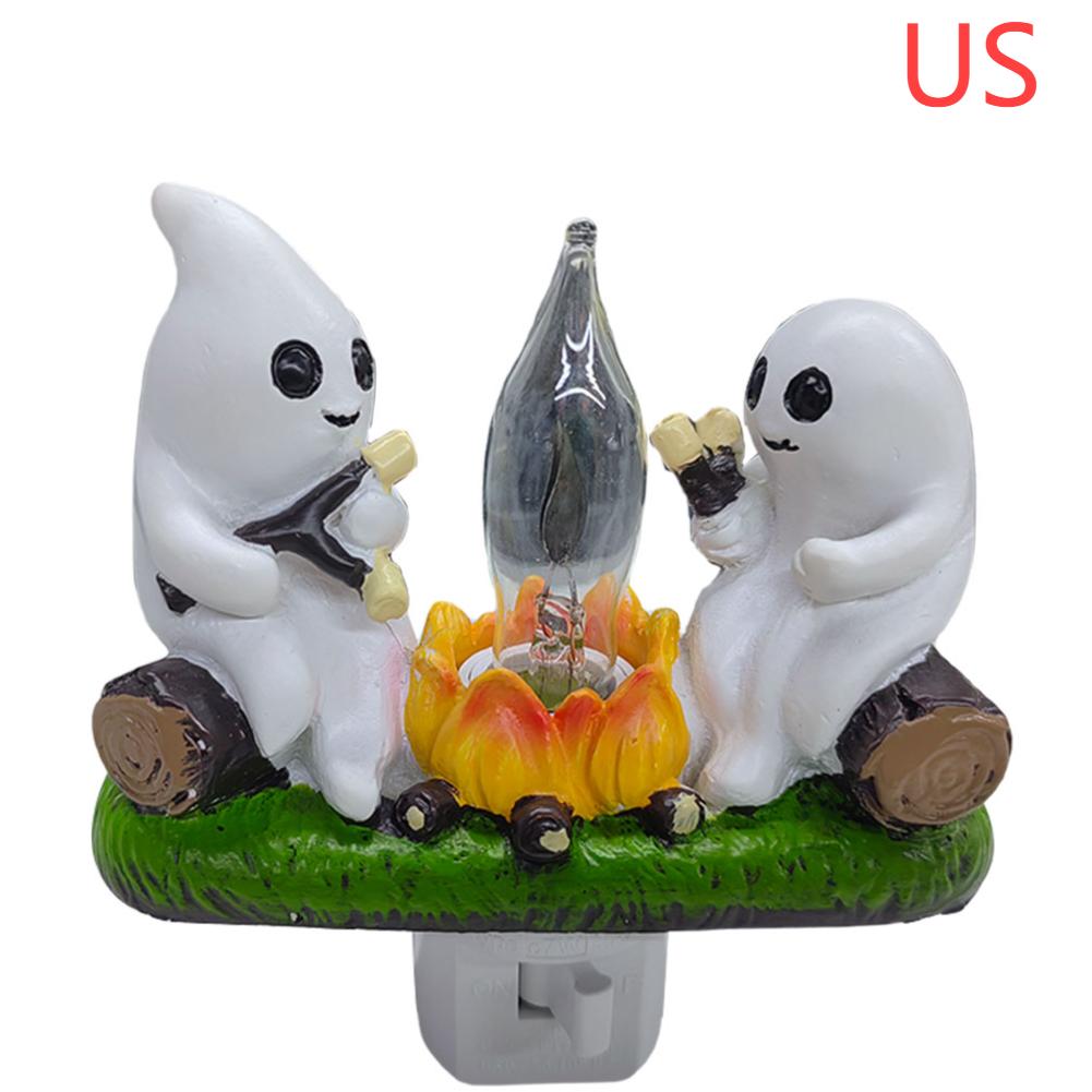 Halloween Ghost Bonfire Twinkling Night Light 3D LED Campfire Night Light Halloween Interior Decoration Room Cute Decoration