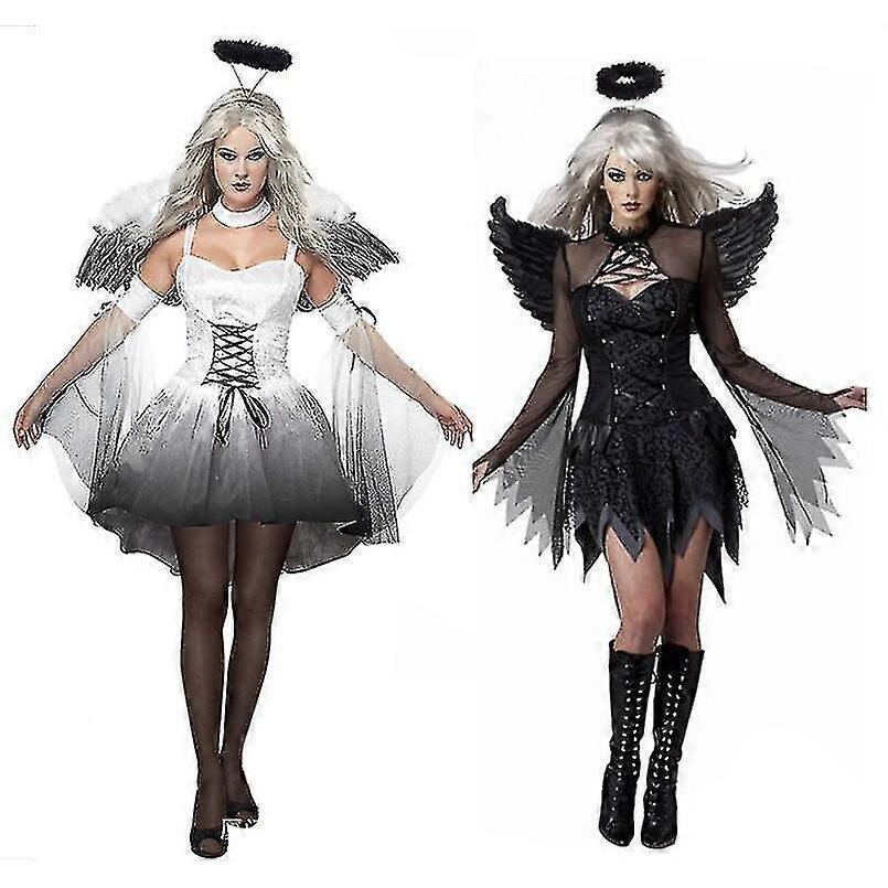 Adult Sexy Dark Fallen Angel Cosplay Costume Women Vampire Ghost Bride Devil Halloween Carnival Costumes