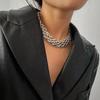 Vintage Chunky Chain Choker Metal Exaggerated Necklace Personality Layered Collar Necklace Boy