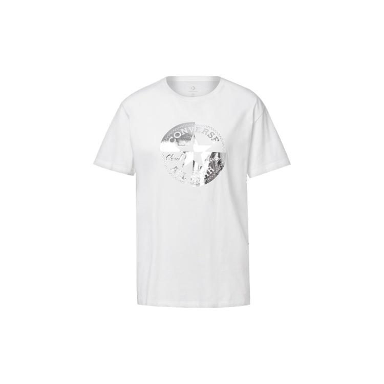 (WMNS) Converse Printing Casual Short Sleeve Round Neck White Women s 10020520102 XS