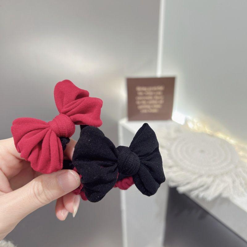 High-End Red Bow Hair Ties: Seamless, High Elasticity, No Damage for Women – Perfect for New Year Festivities