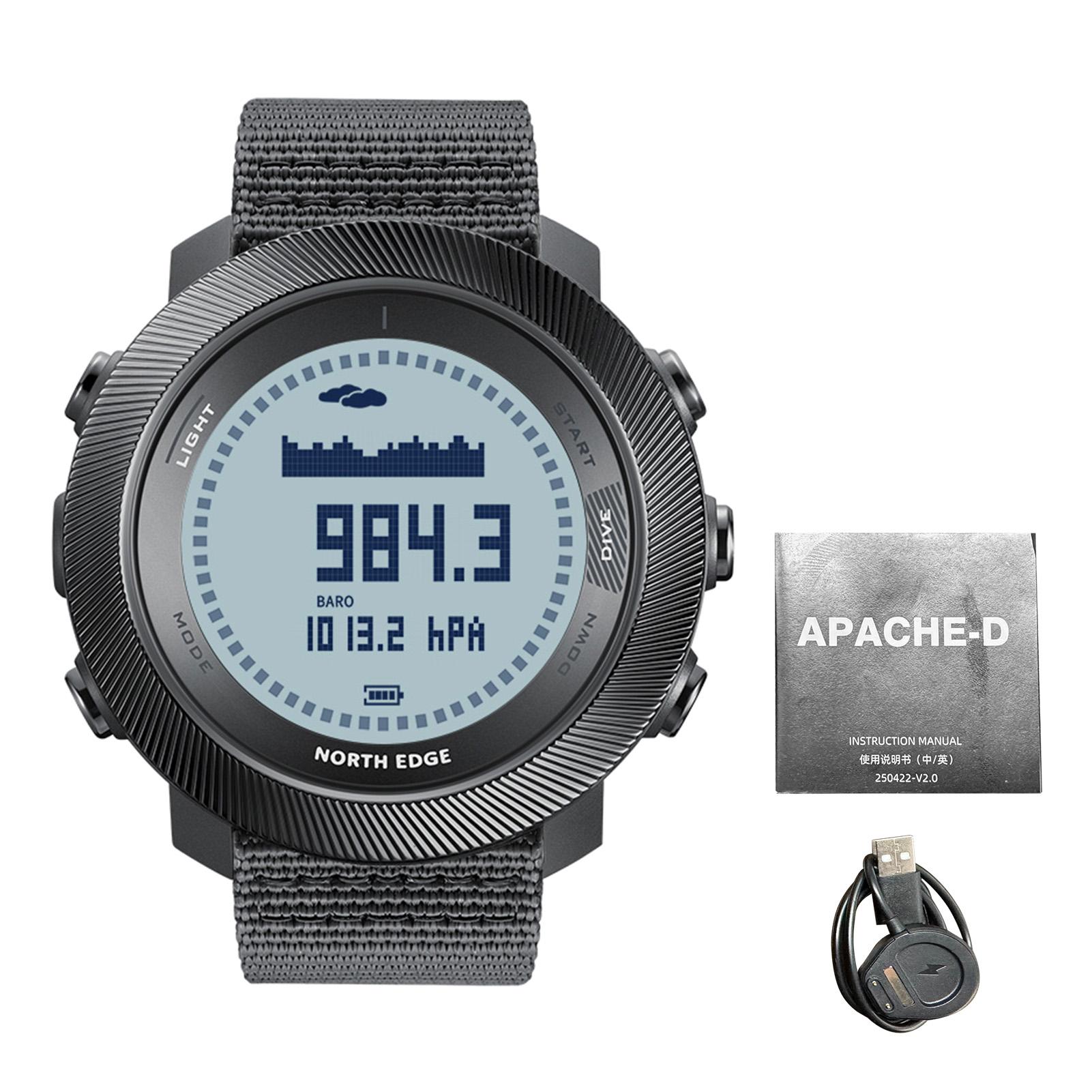 Outdoors Dive Watch Digital Sports Watches with LED Backlight  Depth 100m Rainproof Diving Watch with LED Backlight серый