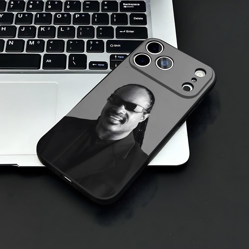 S-Stevie Wonder Phone Case For IPhone 17 Air 16 E Pro Max 15 14 13 Mini 12 Pro 11 Max Plus Black Soft Shell
