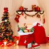Large Festive Christmas Santa Gift Bag Rope Pocket Design Reusable Sack for Kids Holiday Present Storage