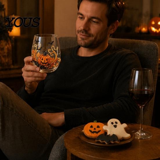 Exquisite Holiday Gifts for Friends Halloween 3D Embossed Glass, Pumpkin Ghost Spider Web Painted Tumbler, Stylish Party Drinkware Accessories