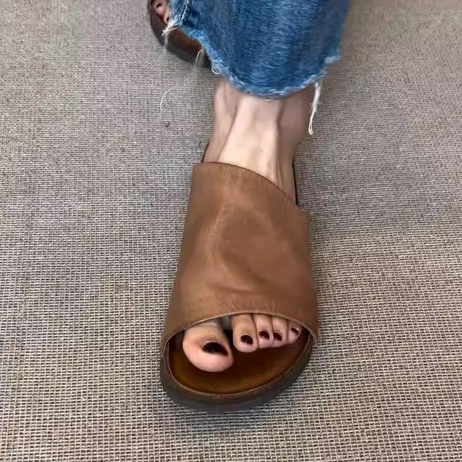 Suding Home · Lazy and PriceShu 2025 Boken Slippers Women's summer outer wear thick-soled non-slip sandals lazy shoes