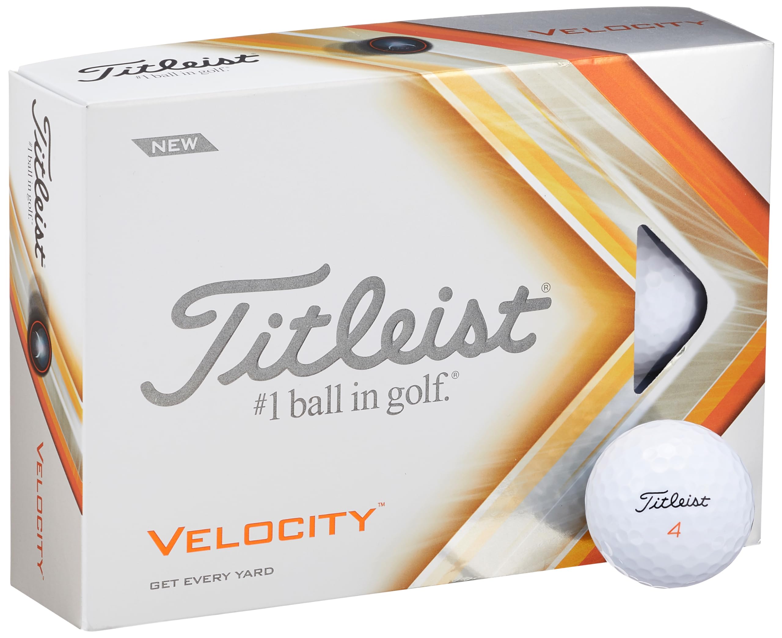 

TITLEIST 2022 VELOCITY Golf Balls, Unisex, T8026S-J, White