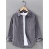 Autumn and Winter Corduroy Long Sleeves Shirt Men Japanese Style Simple Retro Pure Color Thickened Pure Cotton Loose Casual Shirt