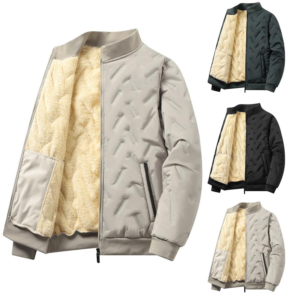 Men's Winter Sport Coat Lamb Fleece Cardigan Hoodie Fleece Thick Hoodie Coat, Sweat Jacket