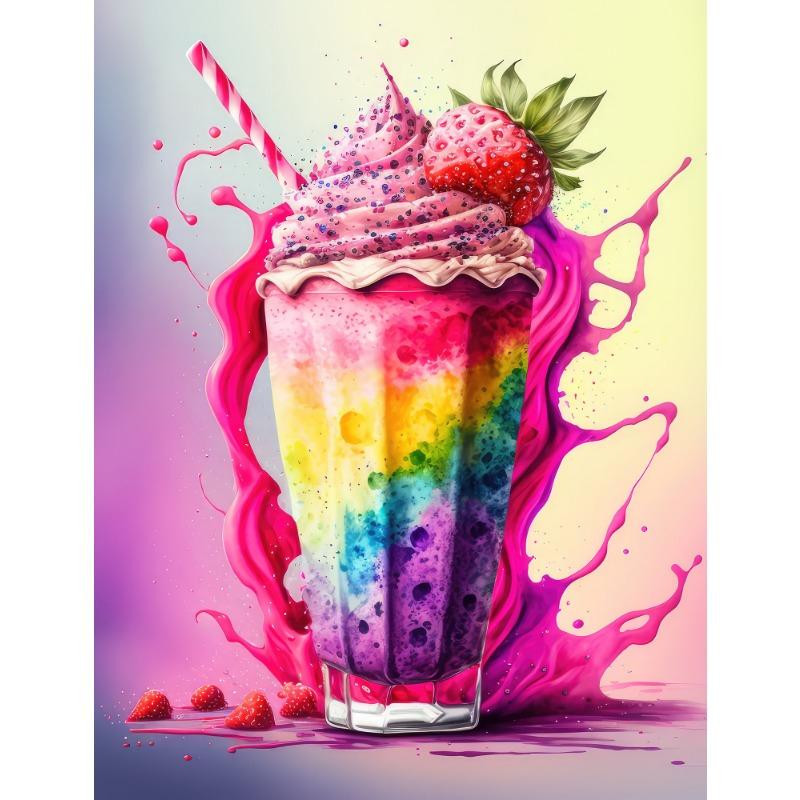 Colorful Fruit Smoothie Beverage Coffee Cocktail Posters Prints Canvas Printing Wall Art Picture for Milk Tea Dessert Shop Decor