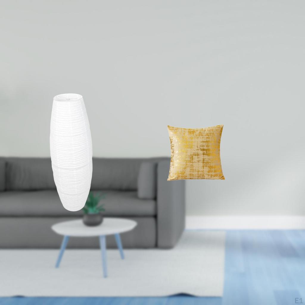 Elegant Paper Lampshade Floor Lamp Cover for Bedroom Living Room Hotel Office Dorm Car Bulb Cage