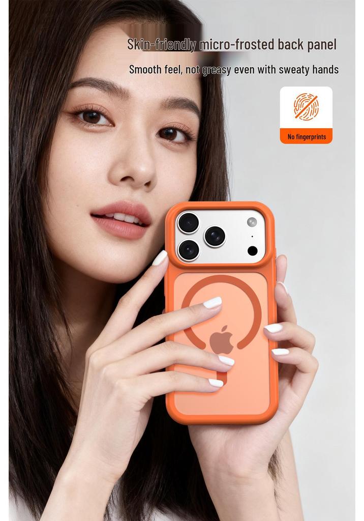 iPhone 17 Pro Max Matte Skin-Feel Case with Lens Stand - Drop-Proof, Heat Dissipation Protection