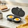 Quick Morning Meal Prep Dual Cavity Microwave Egg Poacher with Lid And Handle, Food Grade Plastic Easy Breakfast Tool Steamer, Oil-free Cooking