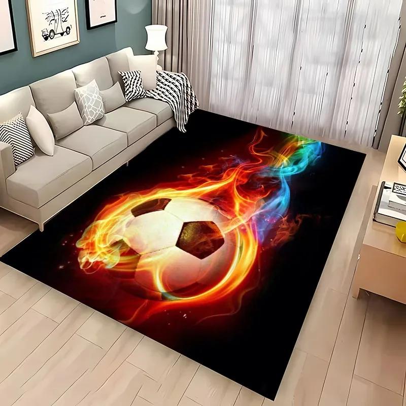 Tappeto a tema sport di palla Tappetino da pavimento da calcio cartone animato per decorazione camera da letto bambini Tappeti grandi aree da calcio Tappeto per ingresso soggiorno casa