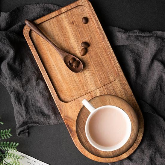 Wooden Serving Tray Cashew Nut Shape Tea Service Tray Artistic Craftsmanship Snacks Desserts Breakfast Dinner Transport Tray
