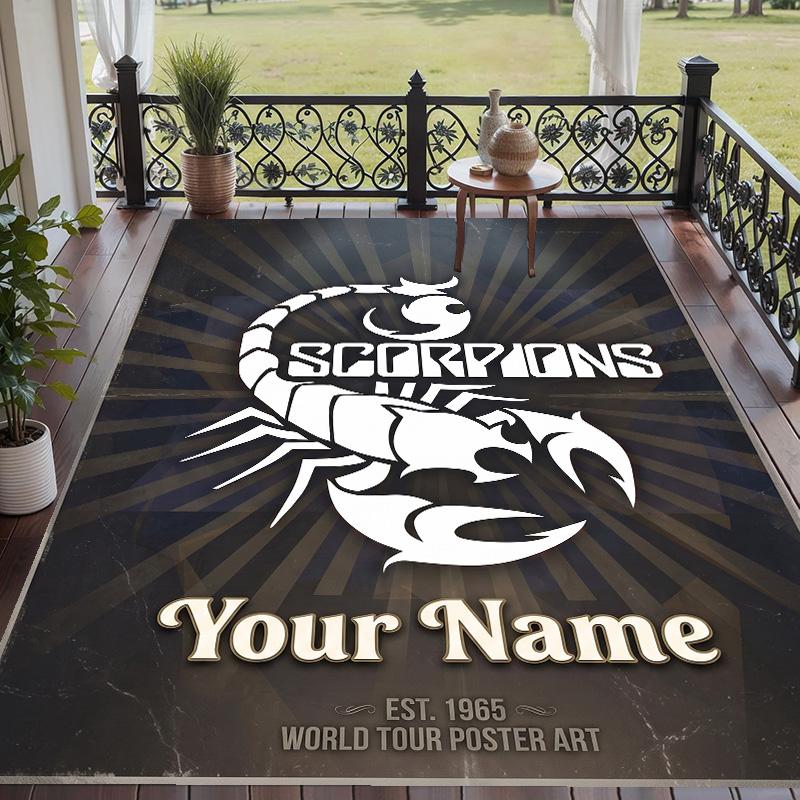 Custom Text Printed Rug Scorpions Non Slip Floor Carpet For Home Room Decor