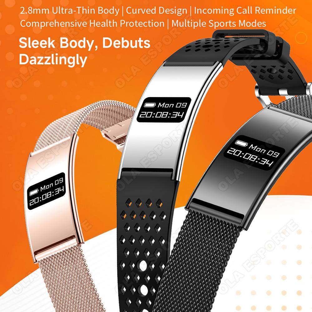 New Fashion Ultra-Thin Smart Bracelet Health Monitor Heart rate Blood Oxygen Sleep Monitoring Multi-Sport Modes Smart Watch