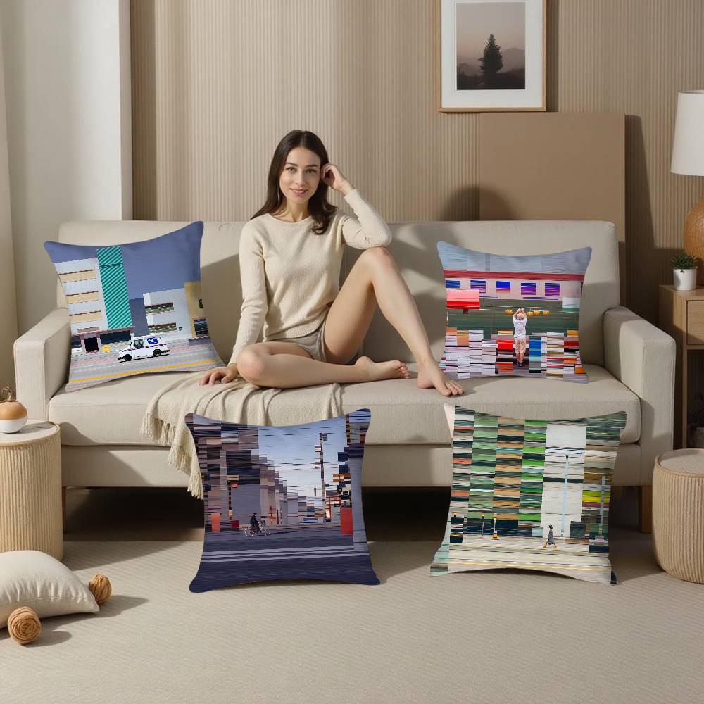 World Premium Printing Pillow Case Sofa Living Room Bedroom Double-sided Printing Square Cushion Nap Time Pillow Case