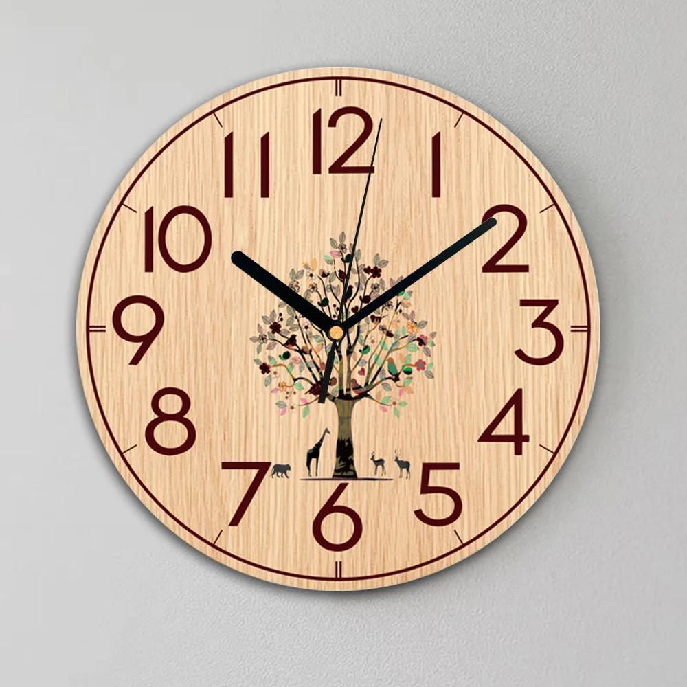 10 Inch Silent Xyloid Wall Clocks Decorative Non Ticking Clock for Home Office Kitchen Bedroom Living Room, Bedroom, Study