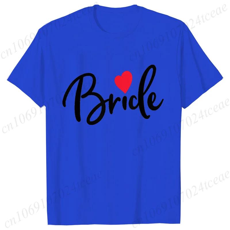 Team Bride Squad T-shirt Bridal Wedding Tops Bachelorette Farewell Party Tees Women EVJF Blouses Bridesmaid Aesthetic Clothing