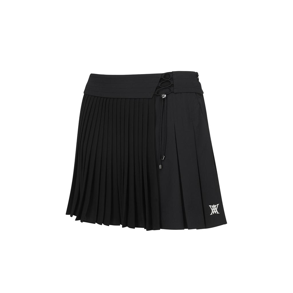 Anew Golf W Lace Up Waist Pleats Sq_Bk
