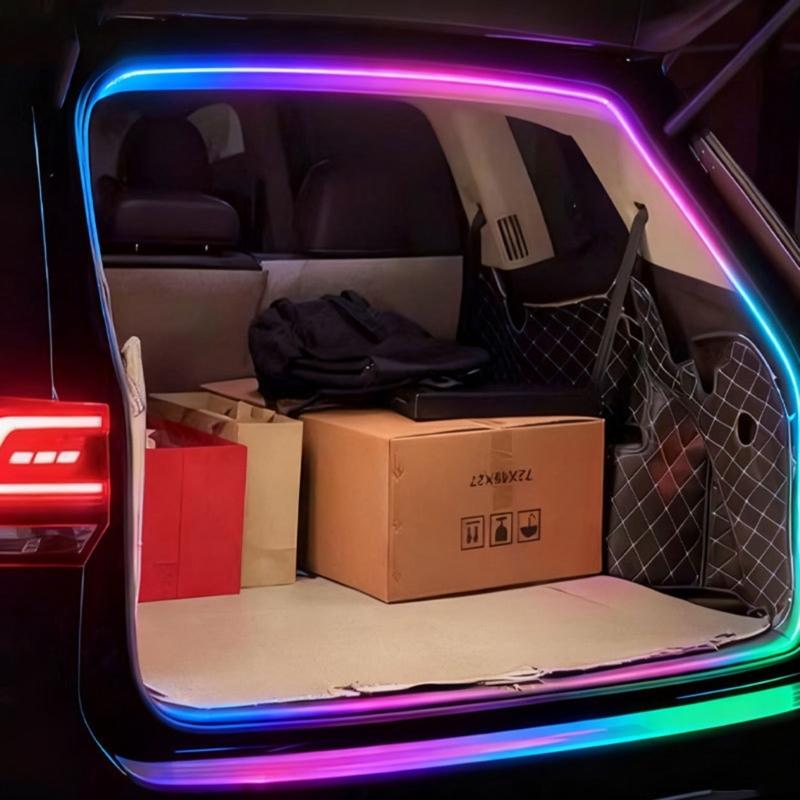 Auto On Light LED Atmosphere Light for Car Trunk Bluetooth-compatible APP Control Dynamic Color and Effect Easy Install