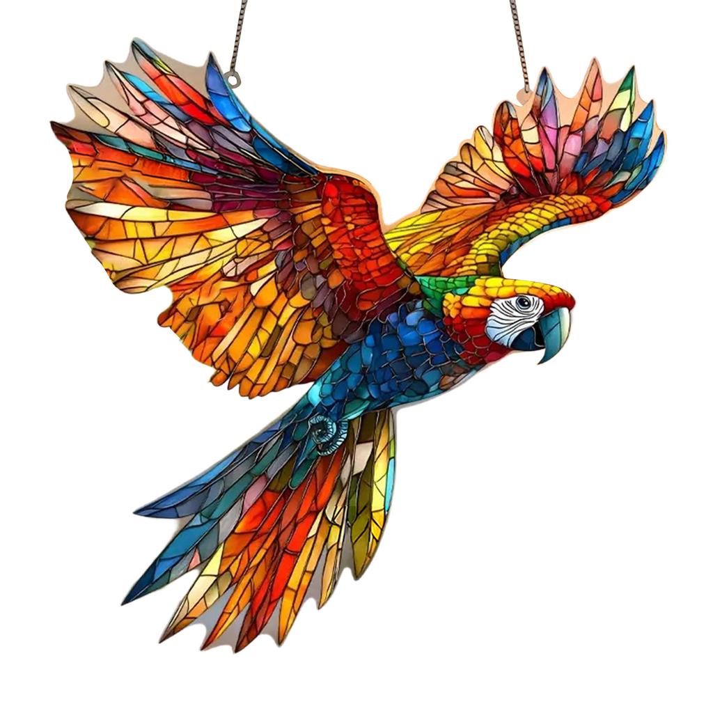 Crystal Sky Stained Art Ornament, Crystal Inspired Acrylic Bird Hanging Decoration, Diamond Art Bird Window Hanging, For Gardens Indoor Window