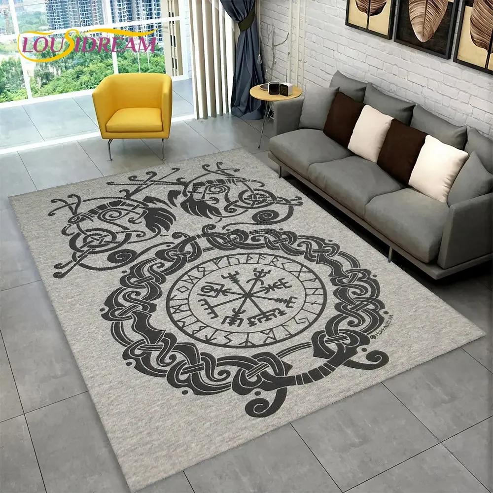 Tappeto con motivo mitologia norrena vichinga Yggdrasill e albero della vita, per soggiorno, camera da letto, divano, zerbino, antiscivolo.