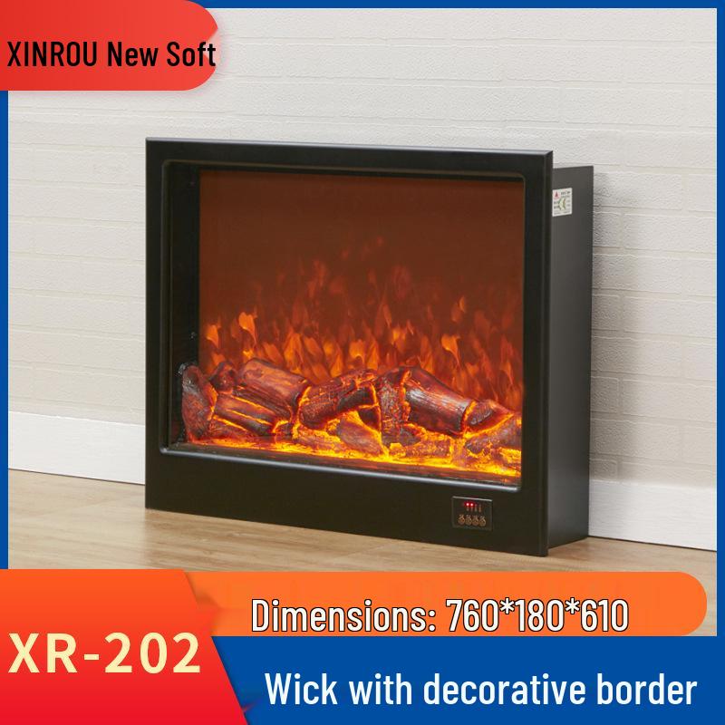 Decorative Flame Electric Fireplace Heater: Built-In Home Simulation
