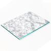 Tempered Glass Kitchen Backsplash With Decorative Graphic Grey Triangles 80X52 Cm