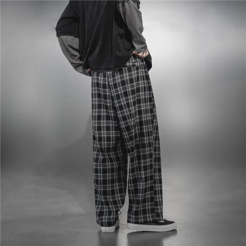 Men's 2022 Spring Loose Plaid Sweatpants – Street Vibe, All-Match, Straight-Fit.