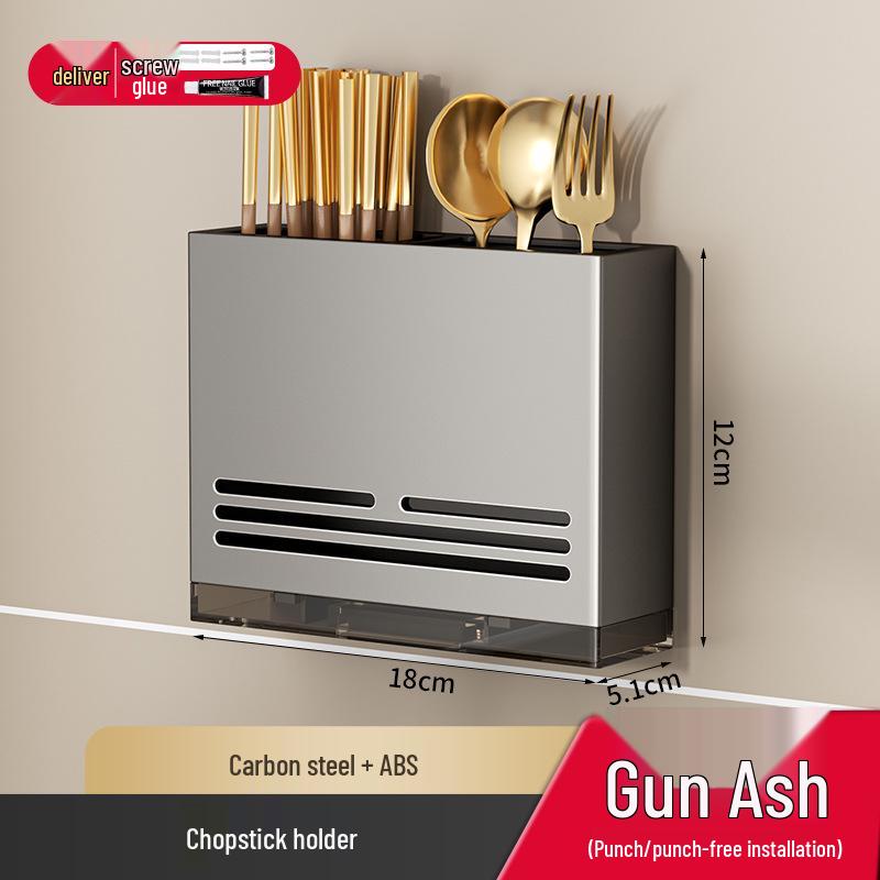 Wall-Mounted Multifunctional Kitchen Spice and Knife Organizer