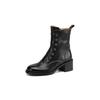 Fashion 2025 Winter Women Shoes Genuine Leather Women Boots Mid-calf Modern Boots Women Solid High Heel Boots Ladies Shoes